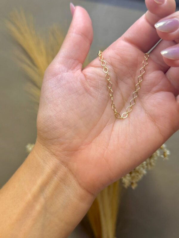 Pulseira Fina Elos Ovais 18cm - Dourado - Imagem 2
