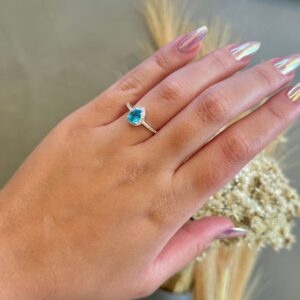 Anel Turquesa Gota