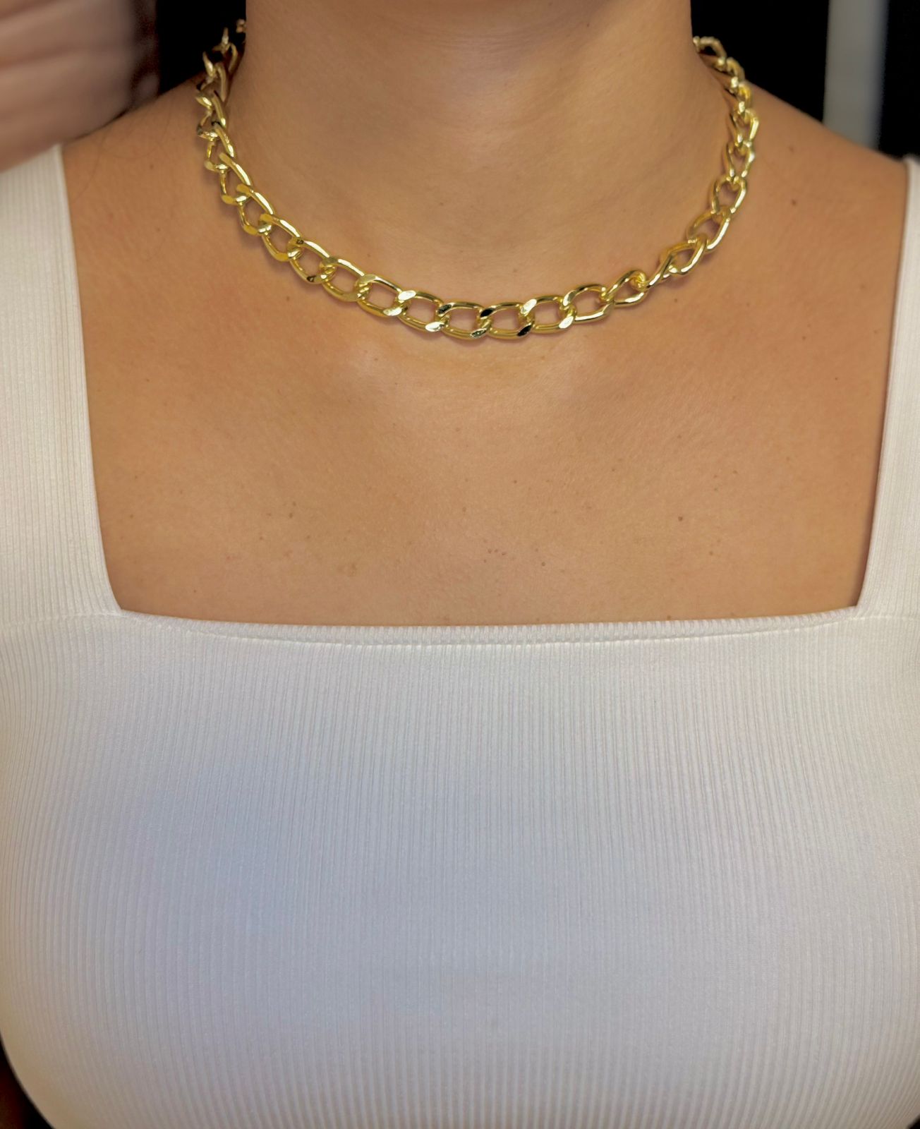 Colar Choker Elos Maxi - Dourado