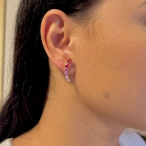 Brinco Ear Cuff Pink Zircônia