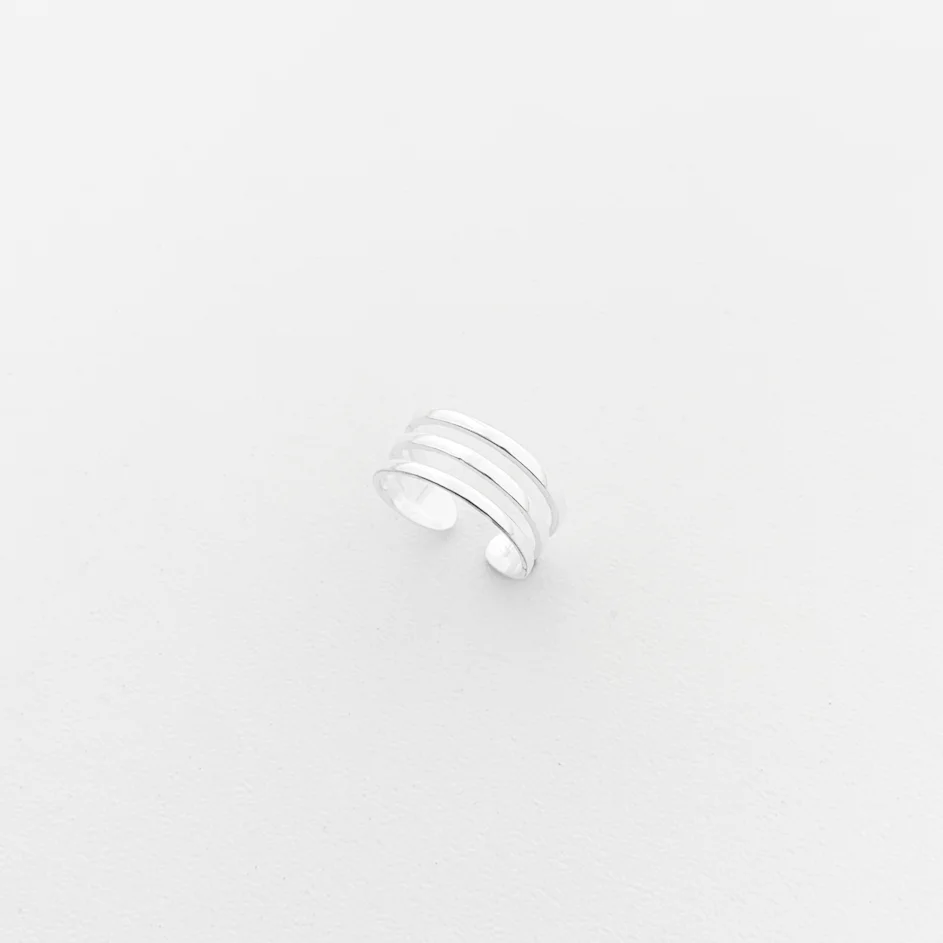 Anel Ajustável de 3 Aros - Prata 925