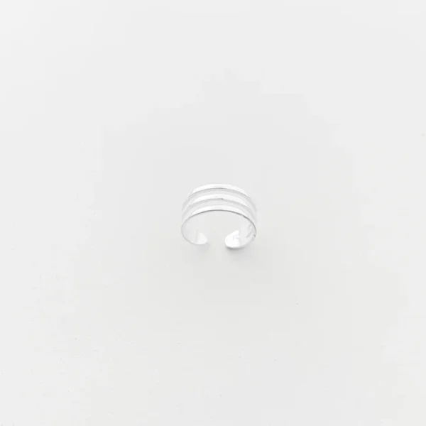 Anel Ajustável de 3 Aros - Prata 925 - Imagem 2