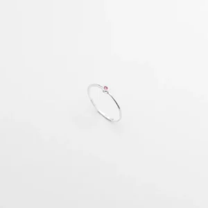 Anel Ponto de Luz com Zircônia Rosa - Prata 925