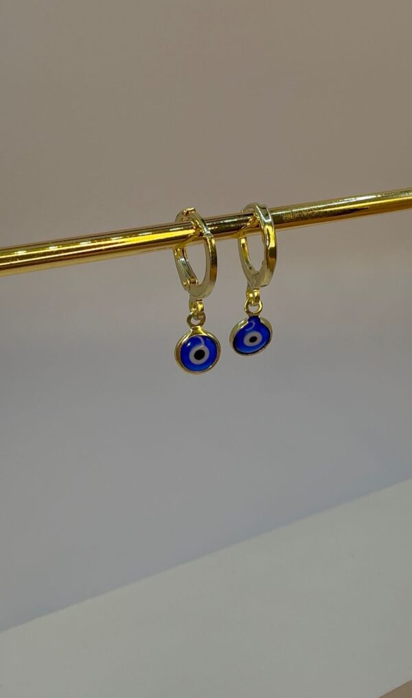 Brinco Argolinha Olho Grego P - Dourado - Imagem 2