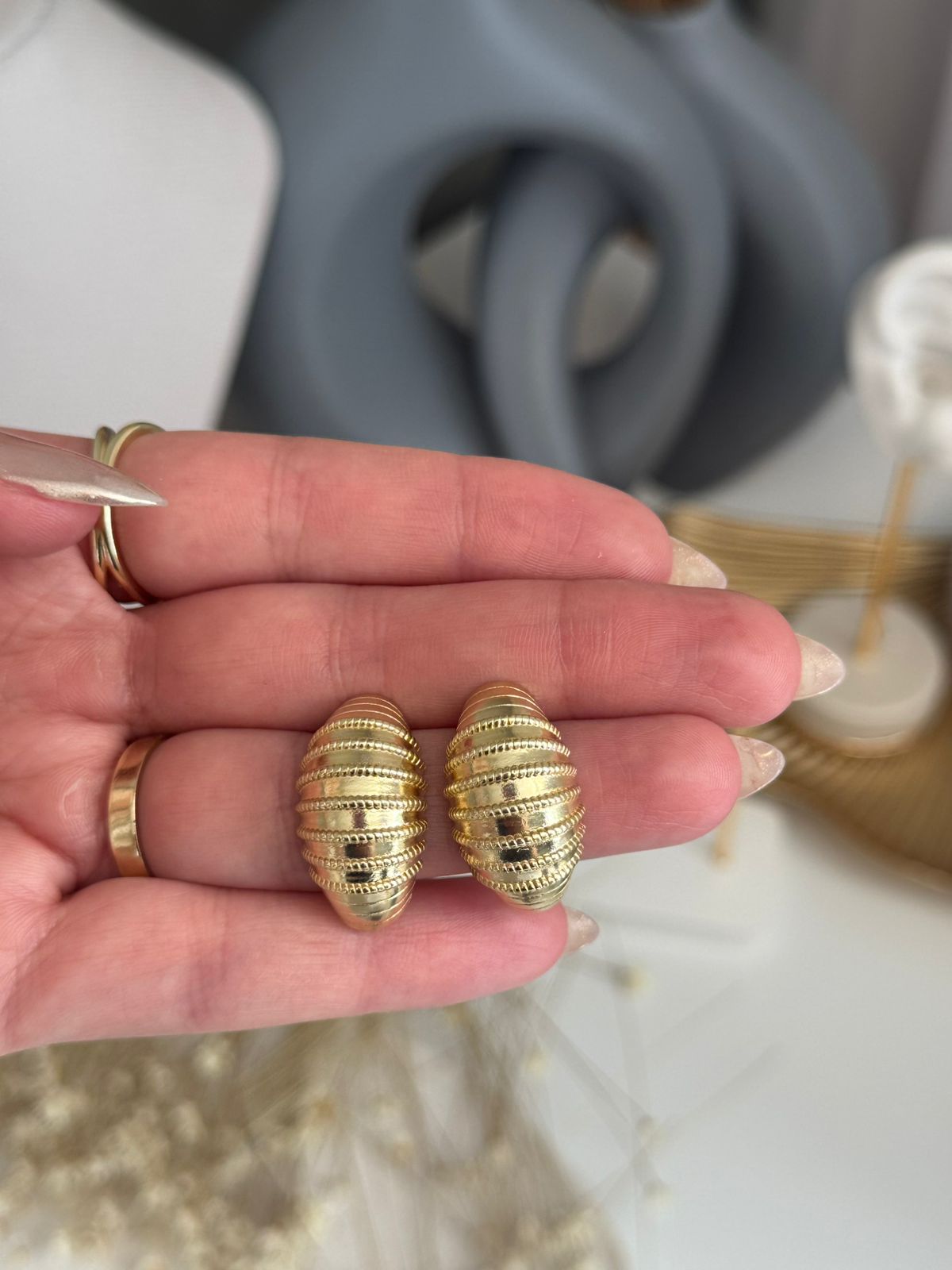 Brinco Escama e Textura - Dourado