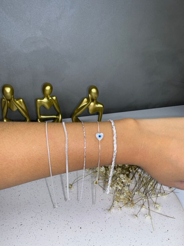 Pulseira Fio Pipoca 18,5cm - Prata 925 - Imagem 2
